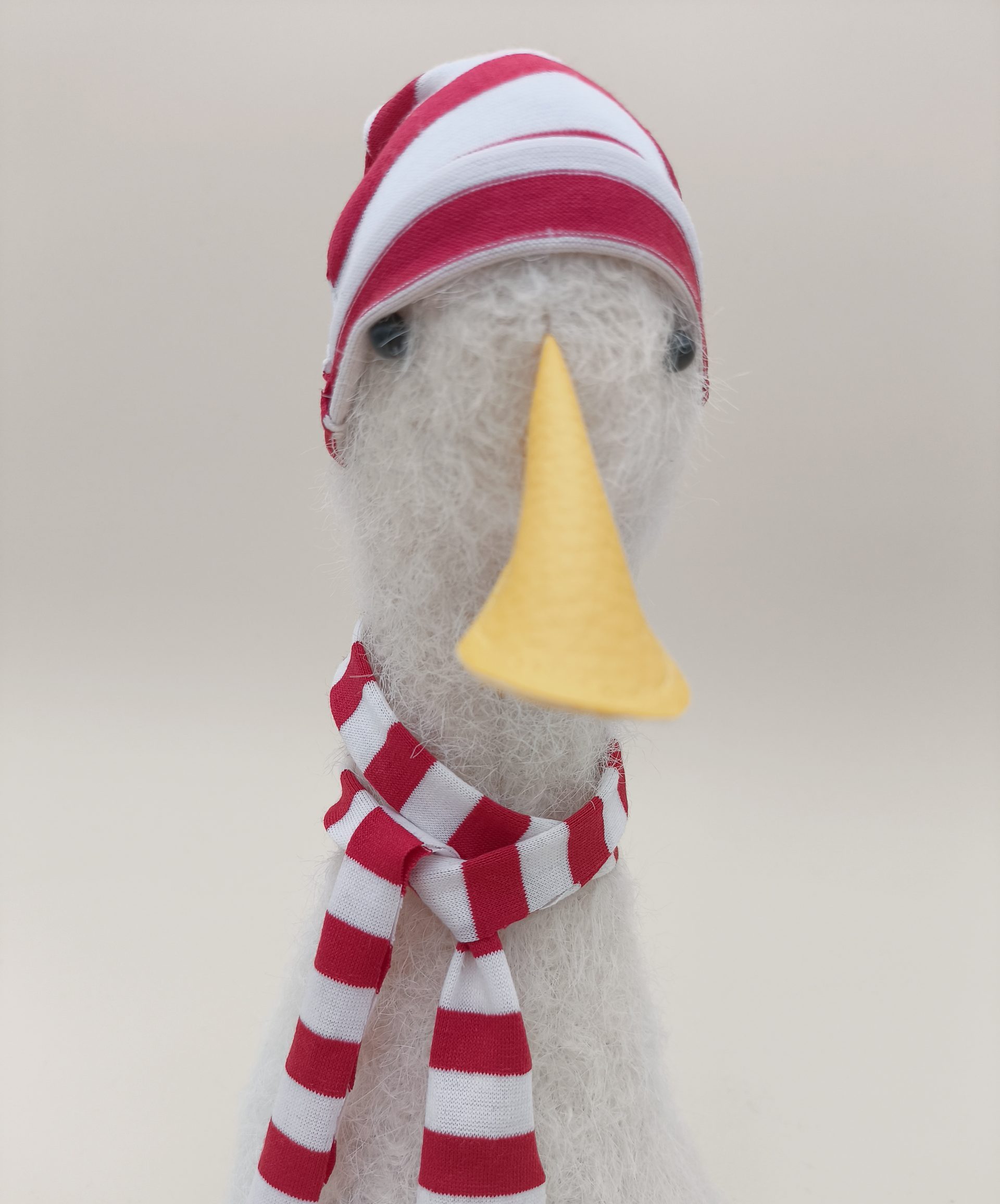 Mini accessoire : bonnet et écharpe rayée rouge