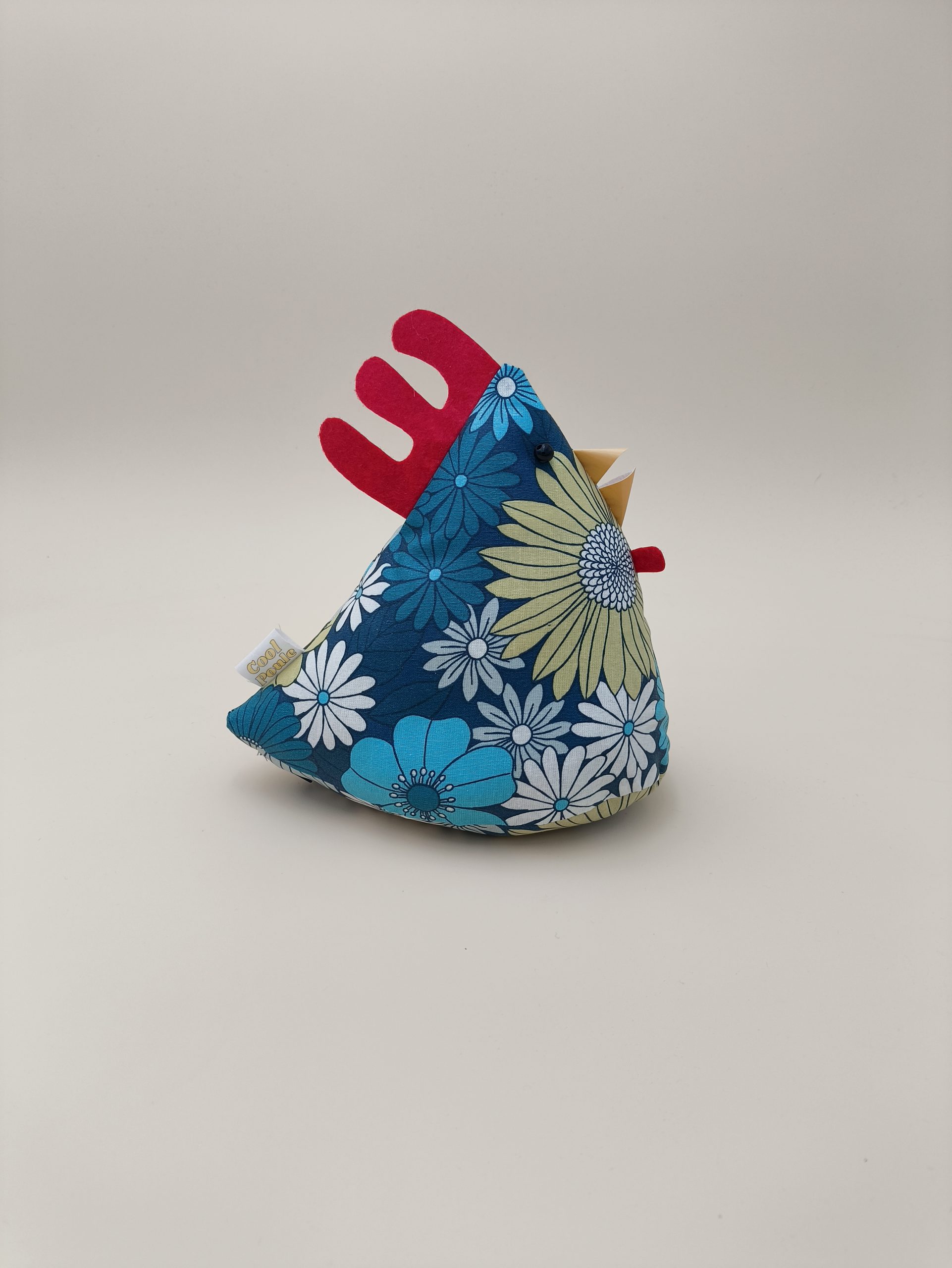 Cale-porte poule - coton enduit fleurs bleues - Image 10