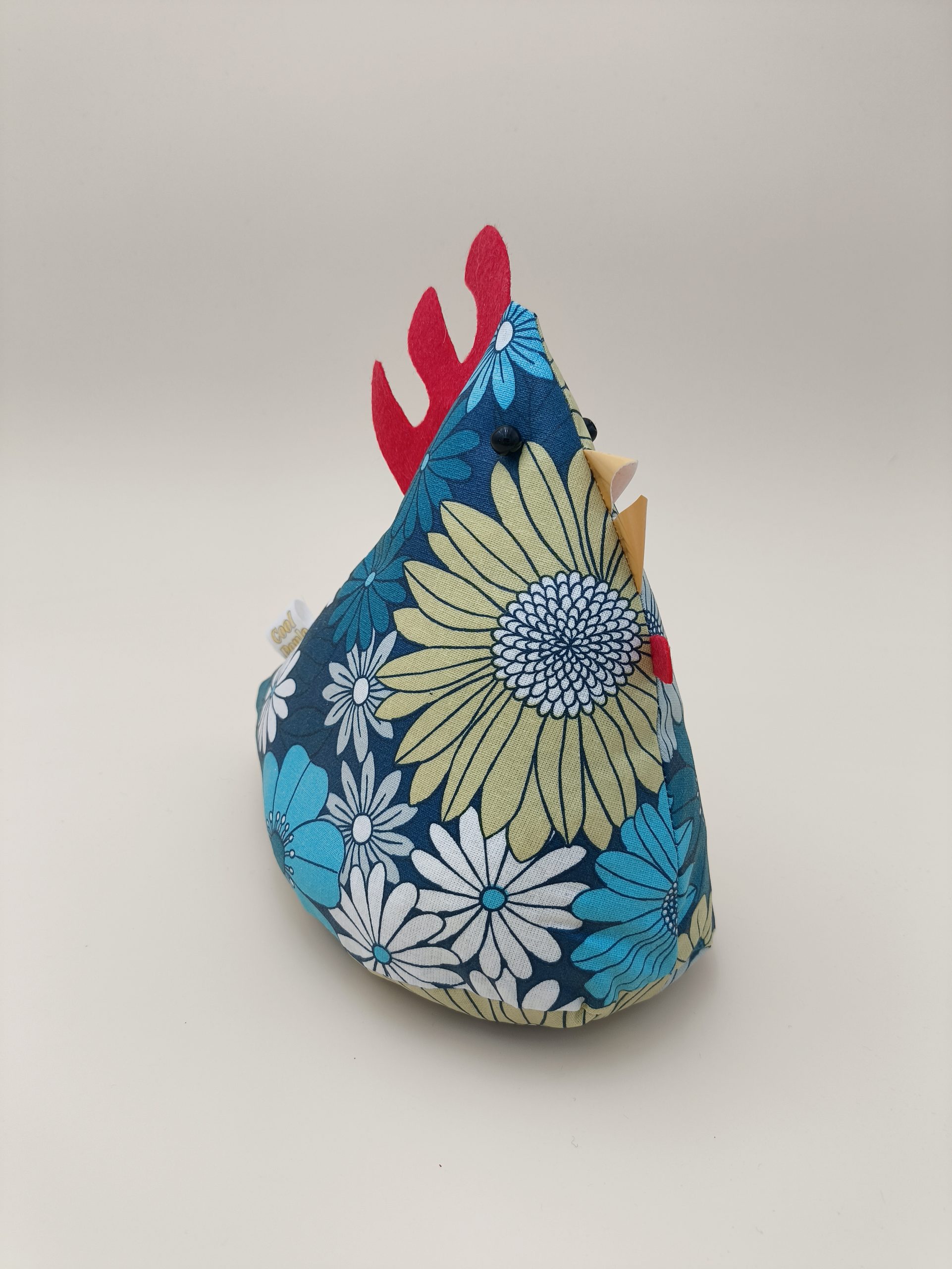 Cale-porte poule - coton enduit fleurs bleues - Image 7