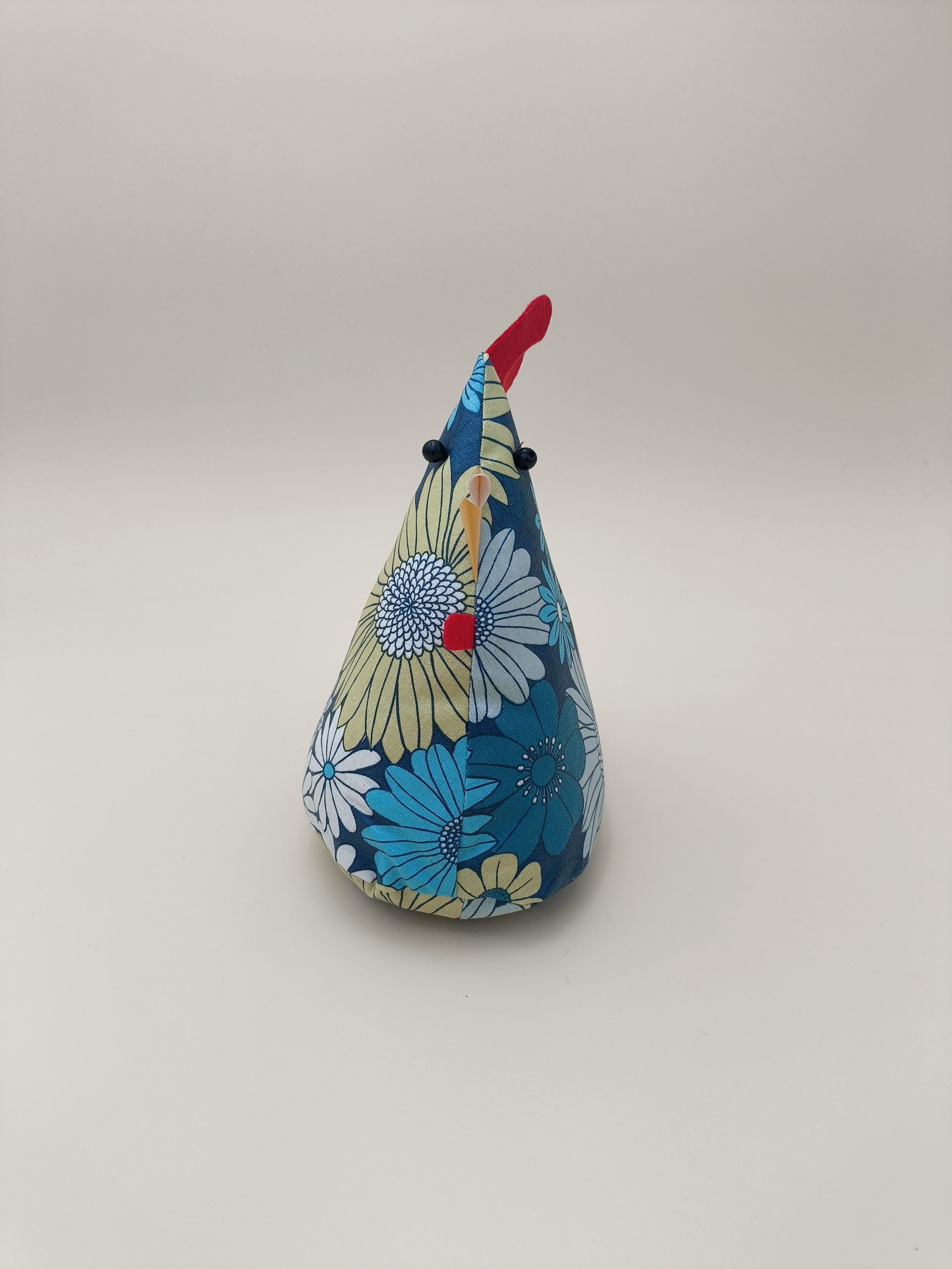 Cale-porte poule - coton enduit fleurs bleues - Image 6