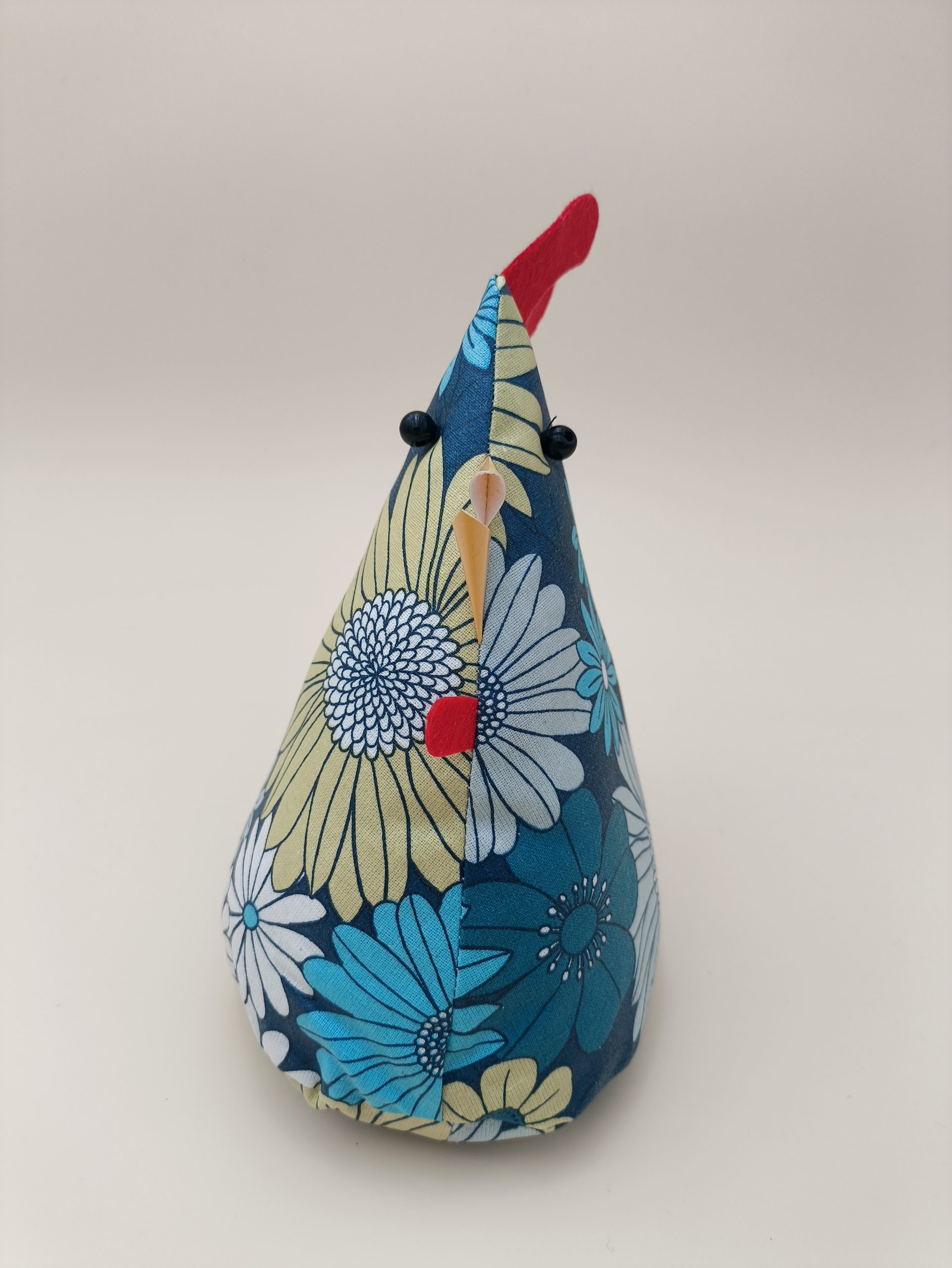 Cale-porte poule - coton enduit fleurs bleues - Image 5