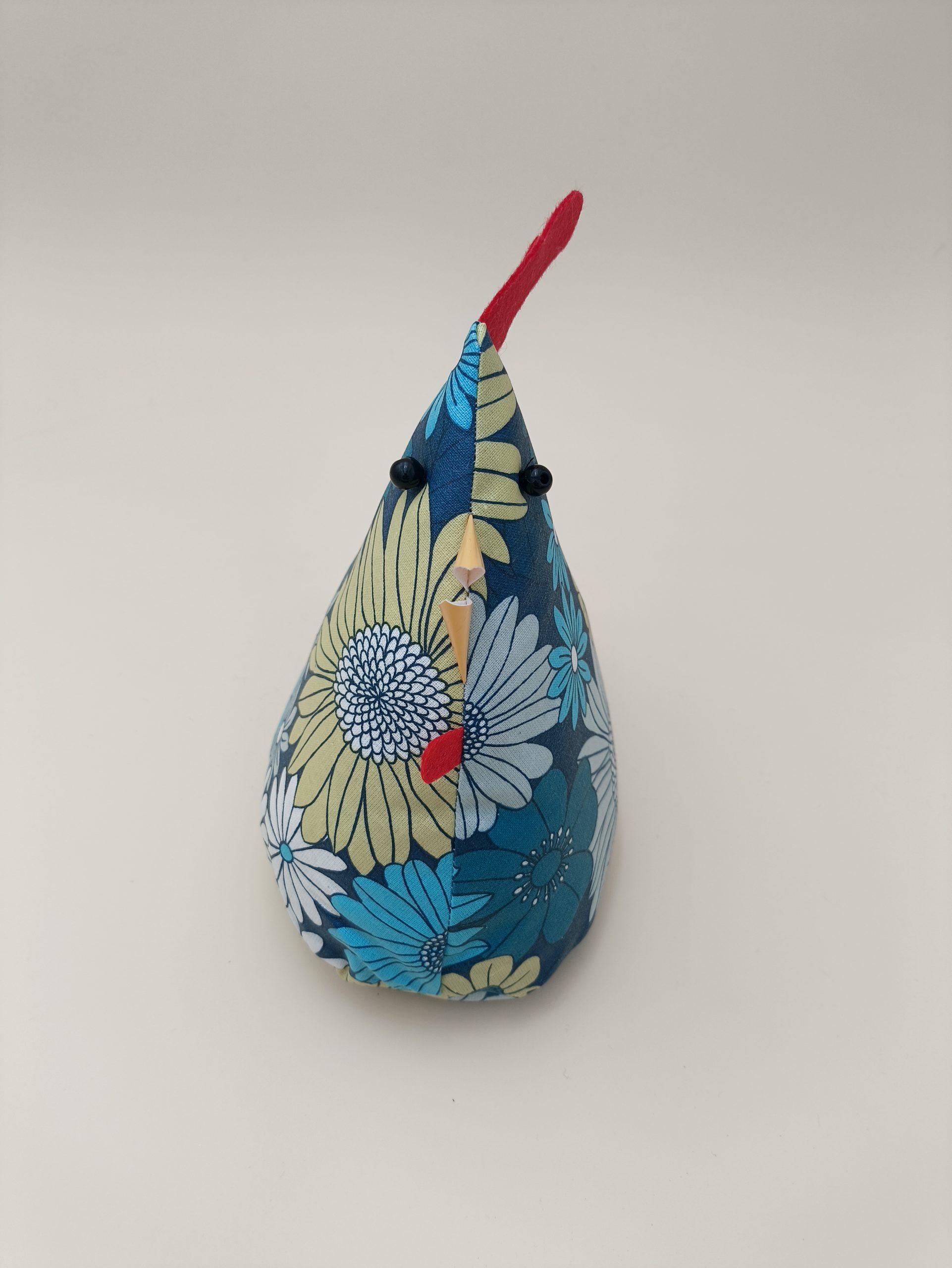 Cale-porte poule - coton enduit fleurs bleues - Image 4