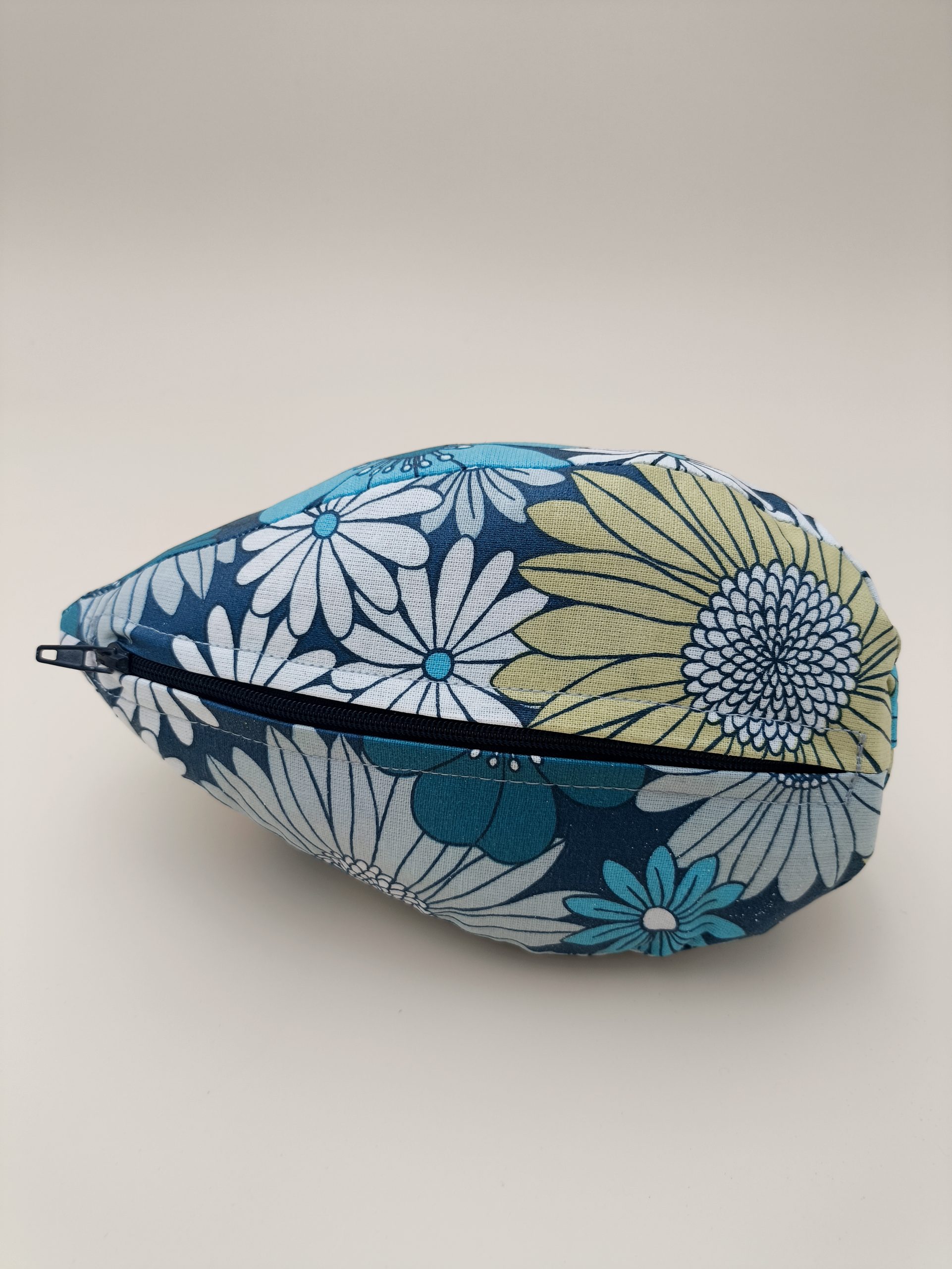 Cale-porte poule - coton enduit fleurs bleues - Image 3