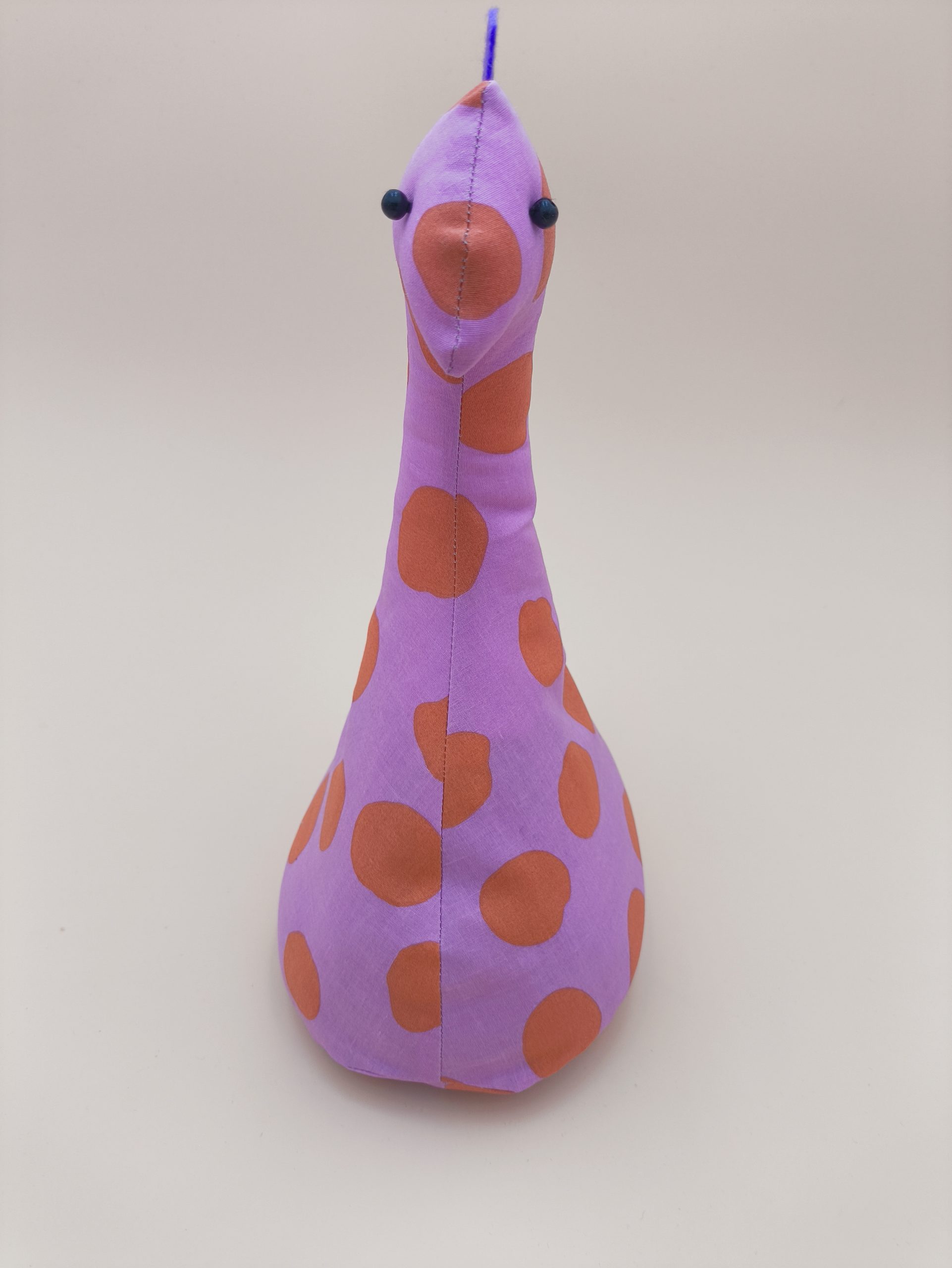 Cale-porte dinosaure - rose avec pois oranges avec ses plaques violet – Image 10