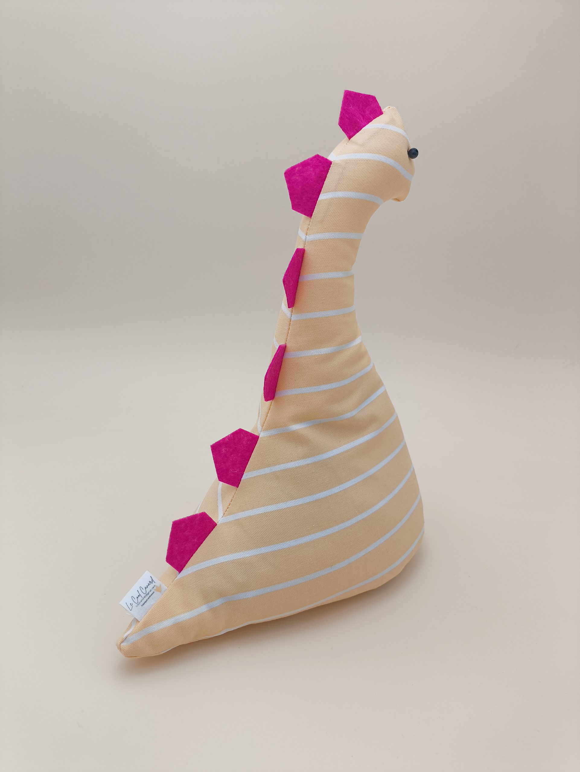 Cale-porte dinosaure - Jaune clair avec ses plaques rose – Image 6