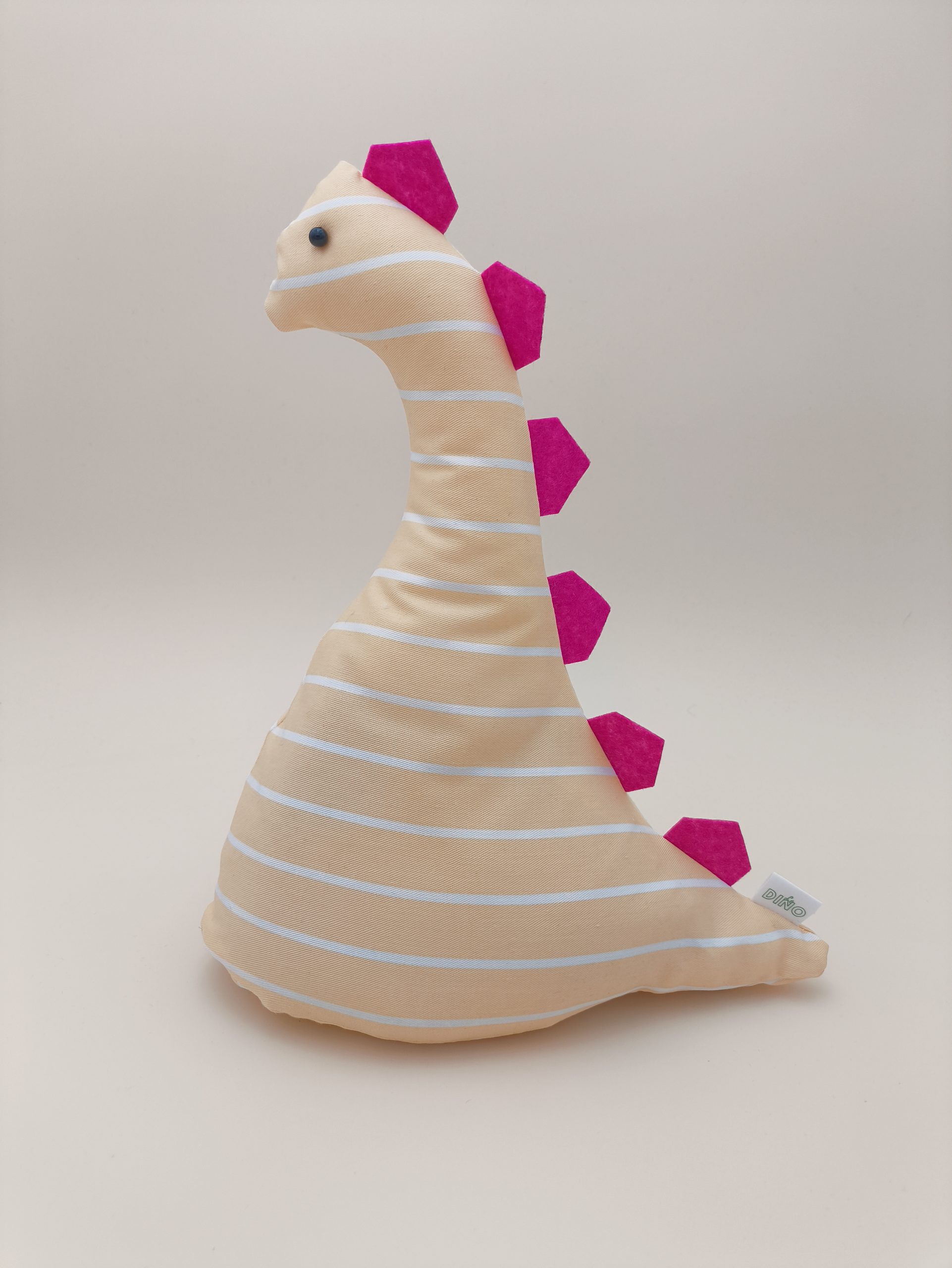 Cale-porte dinosaure - Jaune clair avec ses plaques rose – Image 2