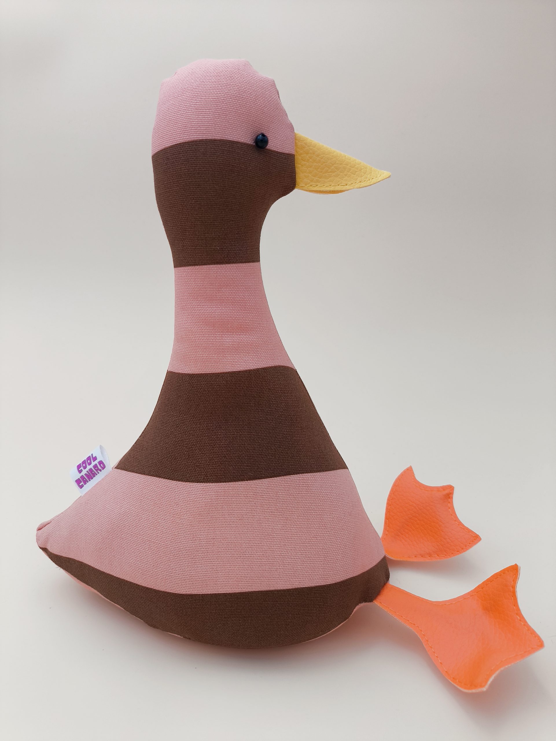 Cale-porte canard : rayures marron / rose - Image 2