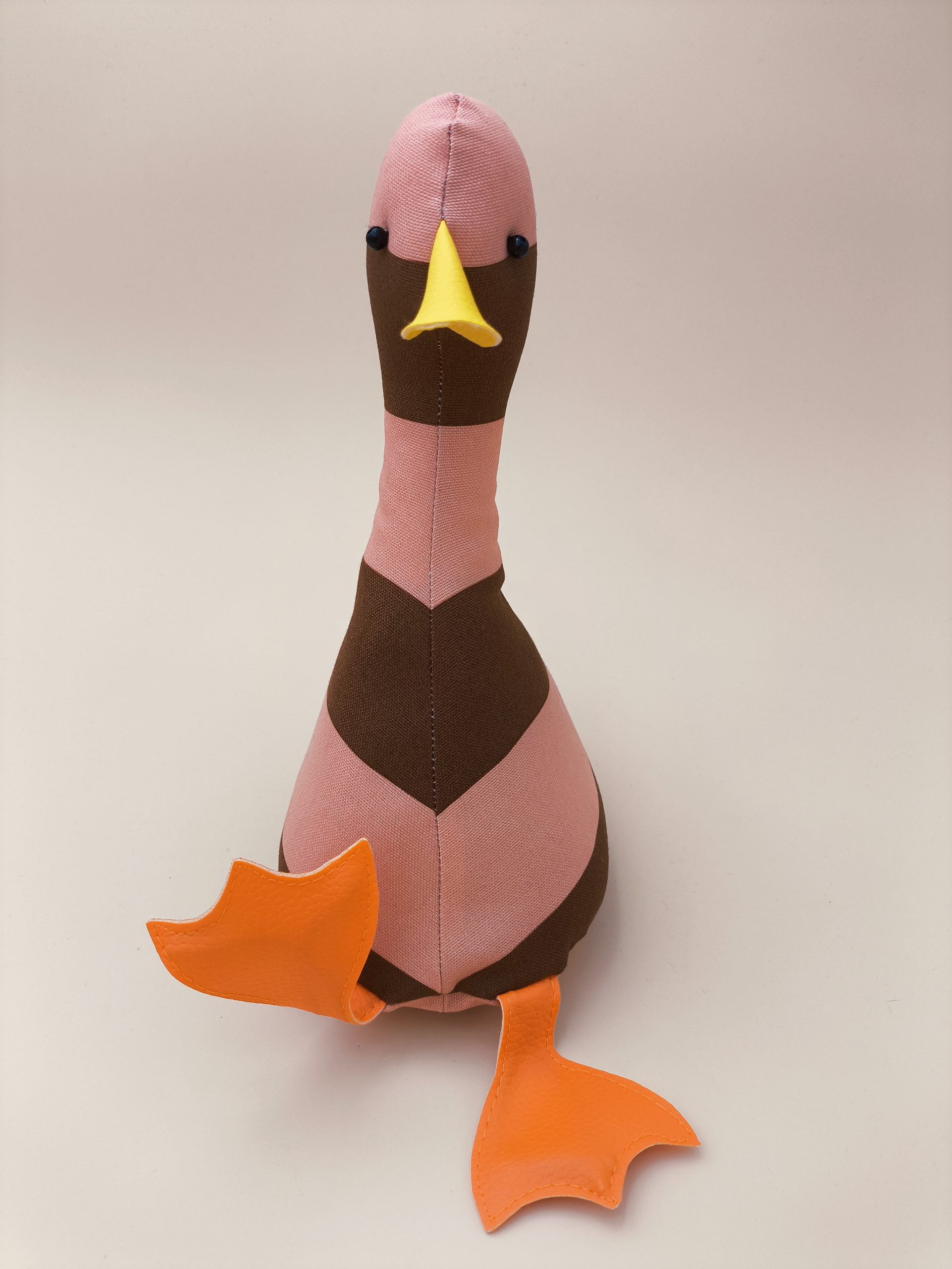 Cale-porte canard : rayures marron / rose - Image 4