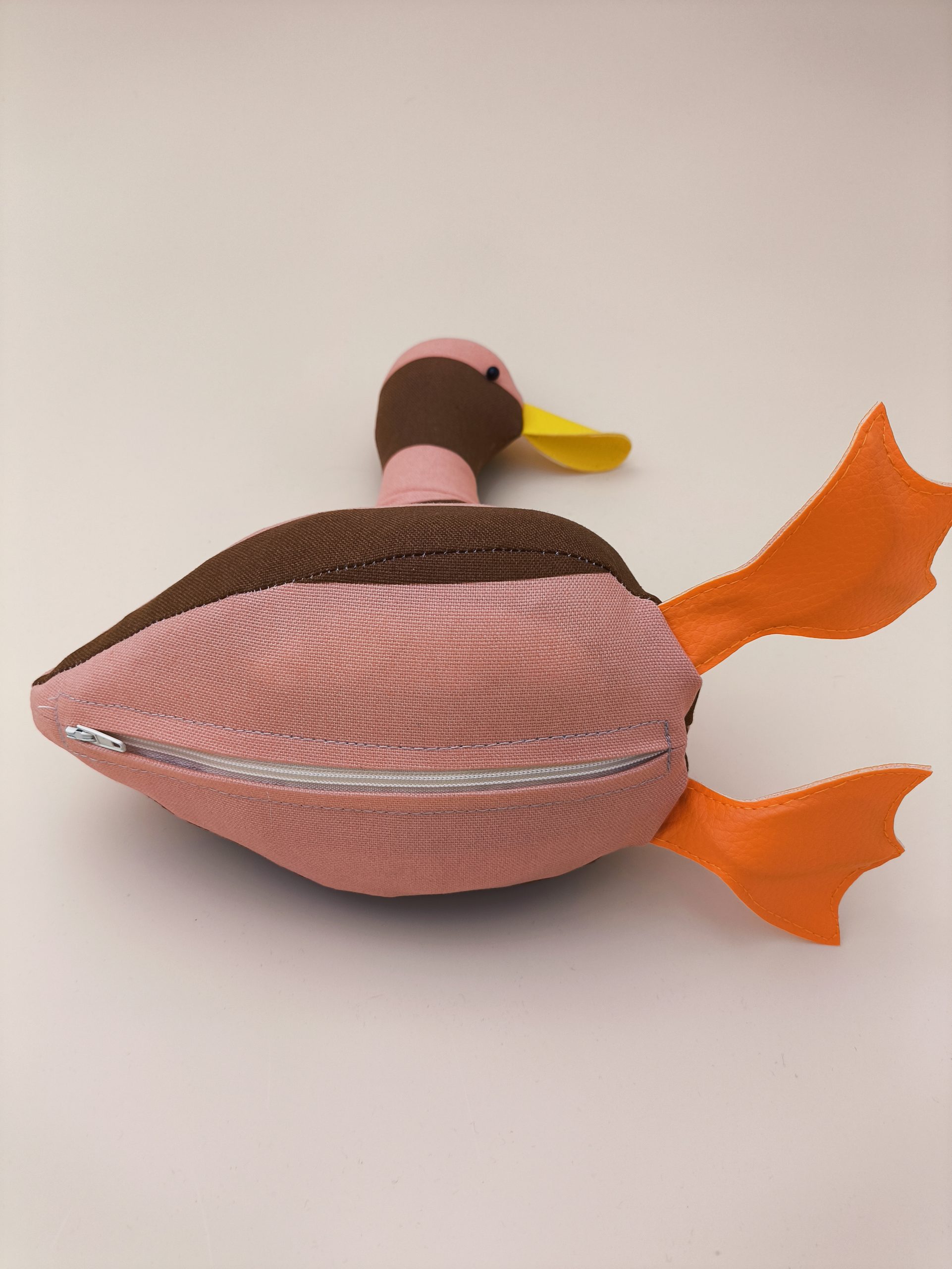 Cale-porte canard : rayures marron / rose - Image 6