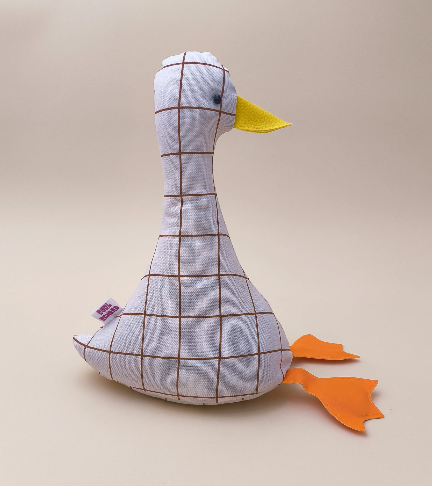 Cale-porte canard : carreaux rose clair / marron
