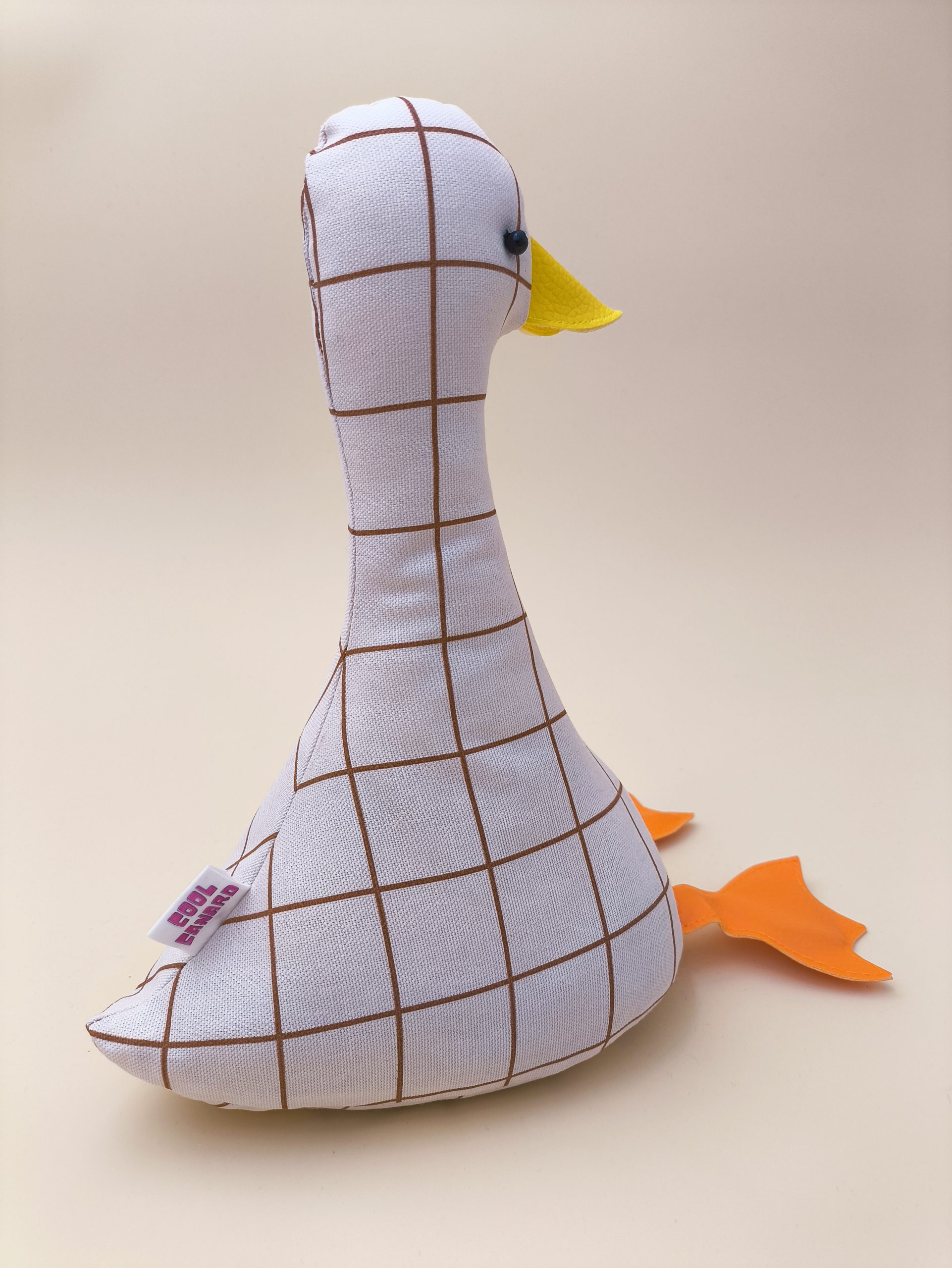 Cale-porte canard : carreaux rose clair / marron - Image 2