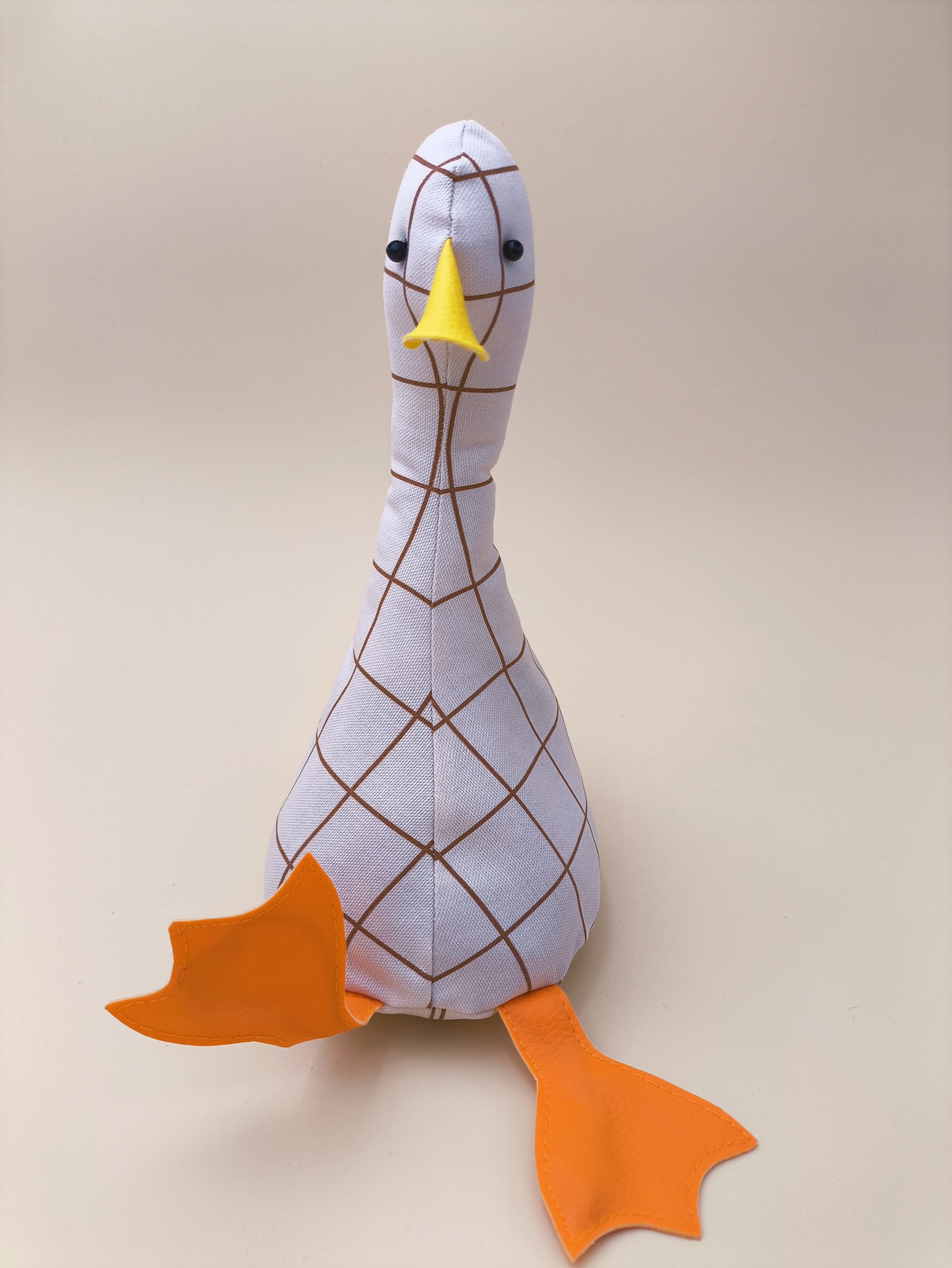 Cale-porte canard : carreaux rose clair / marron - Image 3