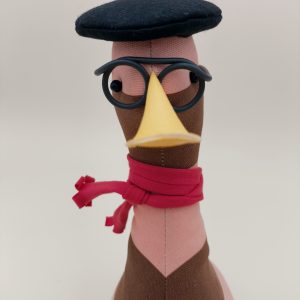 Cale-porte canard : rayures marron / rose<span> - </span>Le Francais