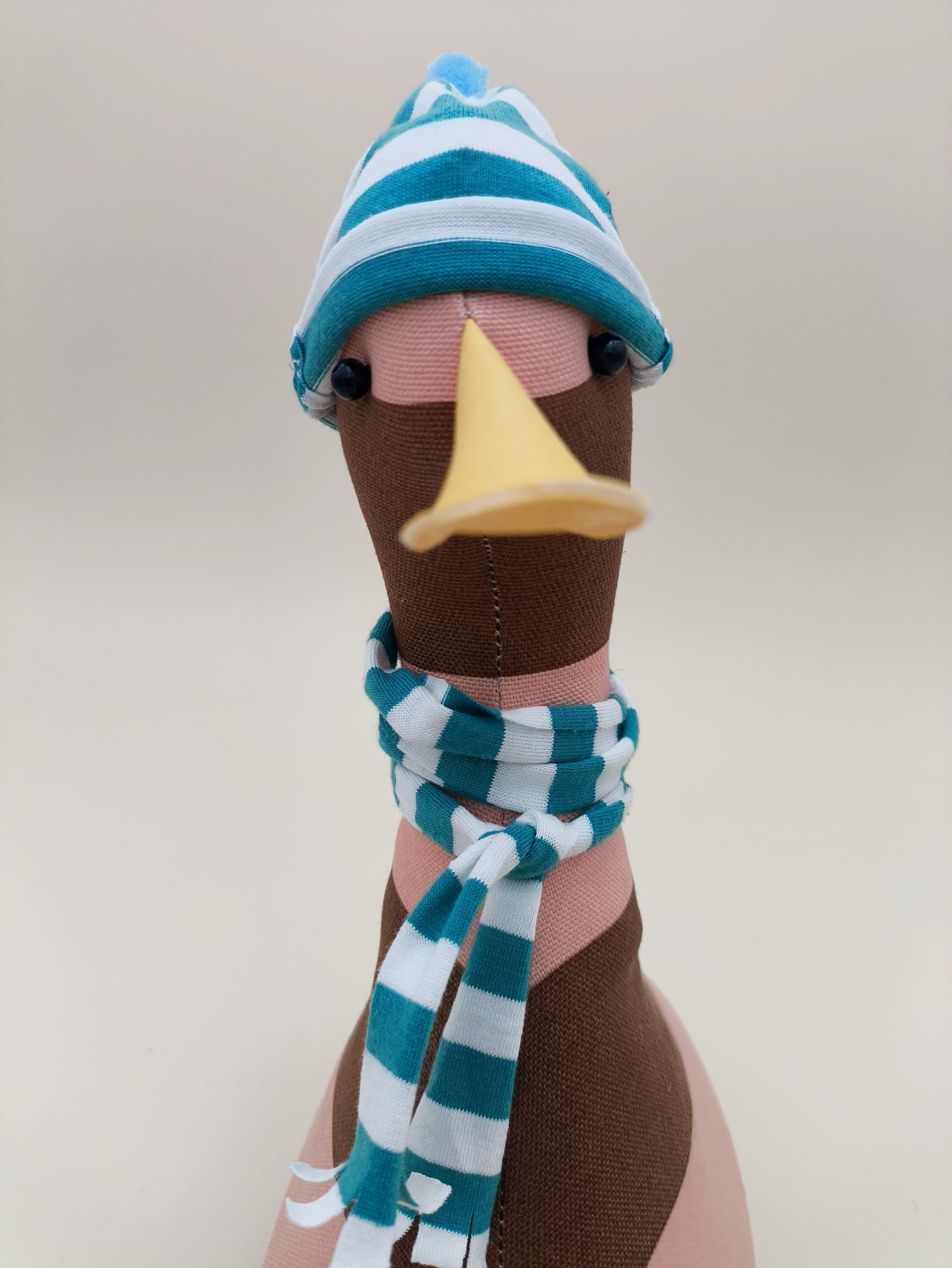 Cale-porte canard : rayures marron / rose - Image 8