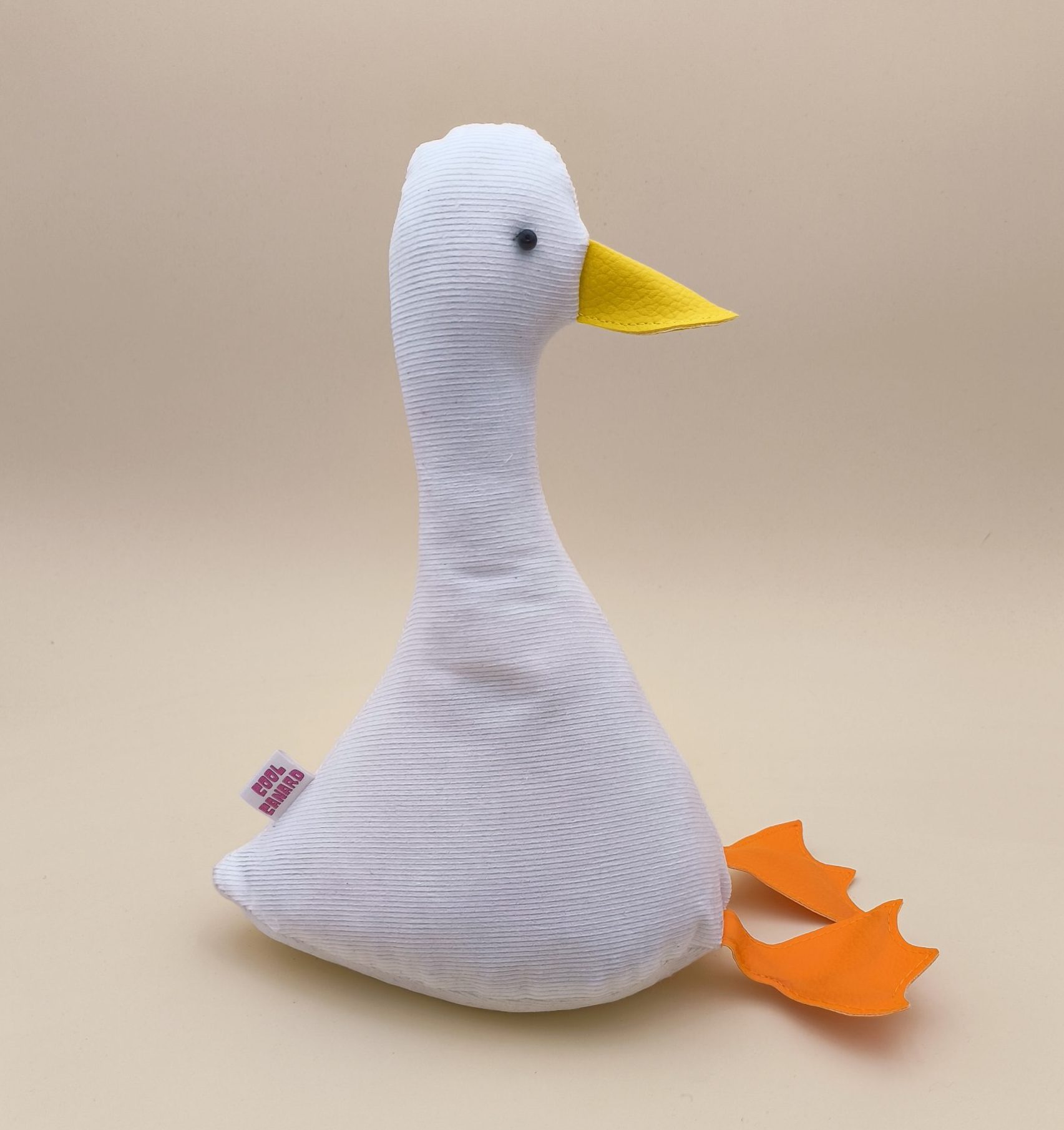 Cale-porte canard : velours côtelé blanc cassé