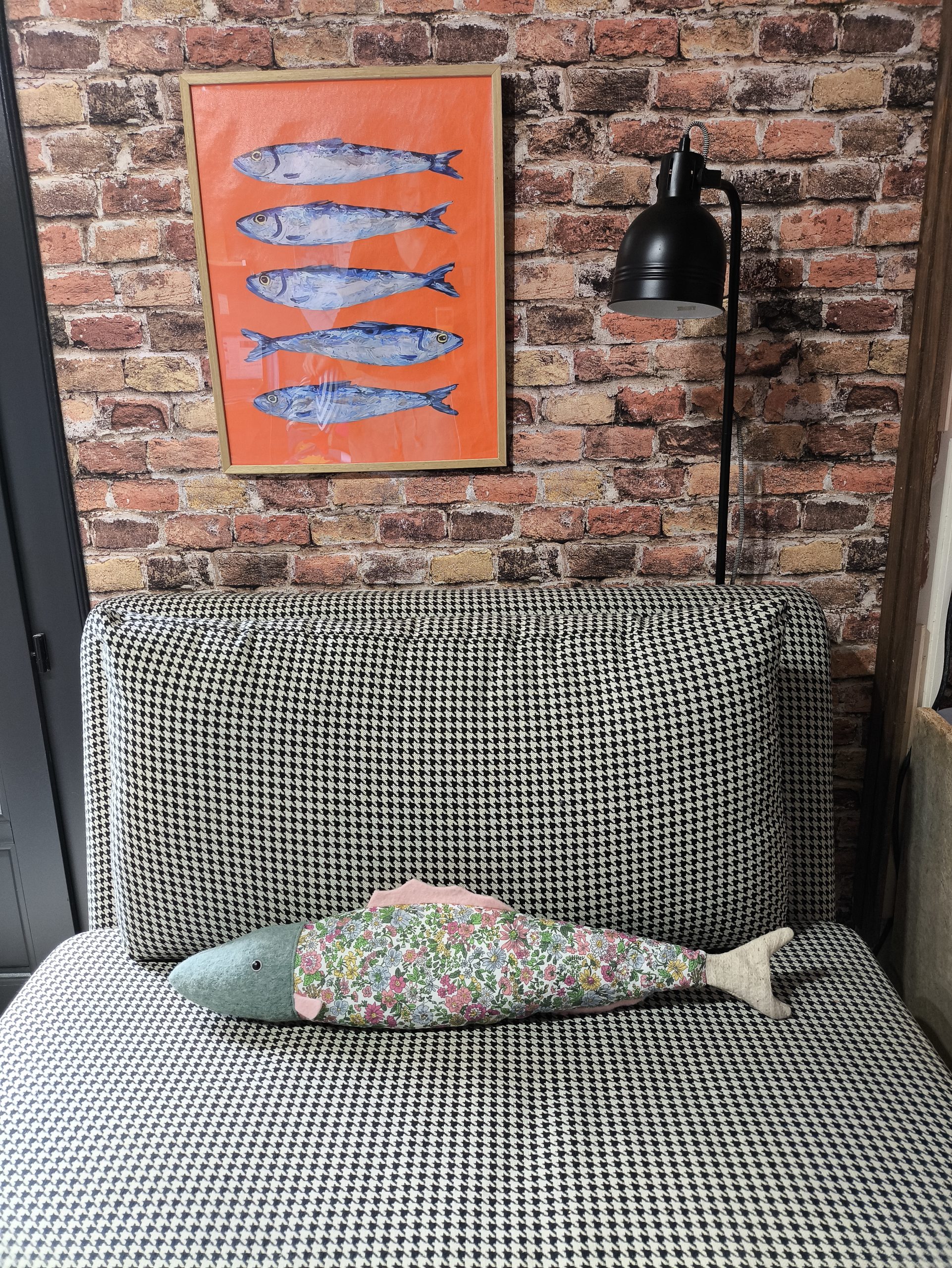 Coussin poisson - Colin câlin - petites fleurs pastel - Image 14