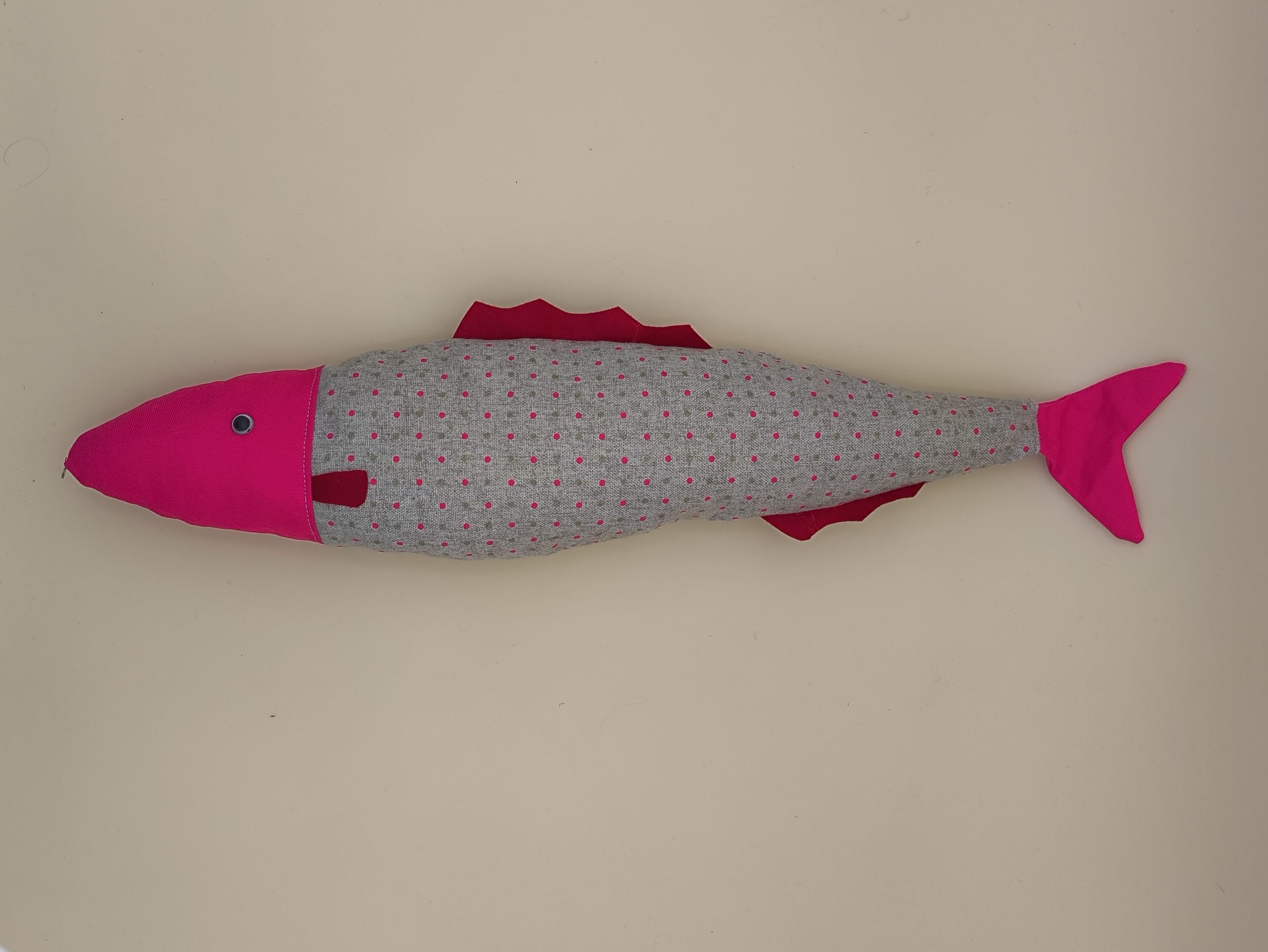 Coussin poisson - Colin câlin - gris et rose - Image 14
