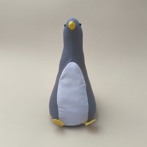 Cale-porte pingouin - toile coton grise
